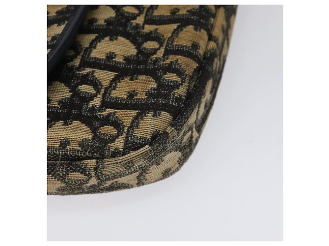 Christian Dior Trotter Canvas Shoulder Bag Navy Gold Auth 115041 Golden Navy blue - view 14