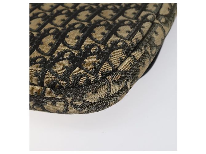 Christian Dior Trotter Canvas Shoulder Bag Navy Gold Auth 115041 Golden Navy blue - view 15