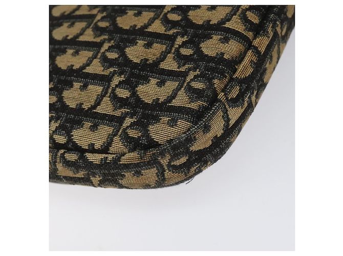 Christian Dior Trotter Canvas Shoulder Bag Navy Gold Auth 115041 Golden Navy blue - view 16