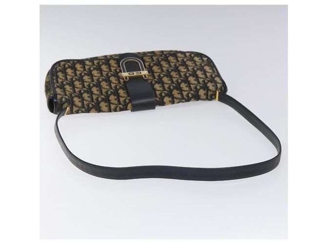 Christian Dior Trotter Canvas Shoulder Bag Navy Gold Auth 115041 Golden Navy blue - view 7