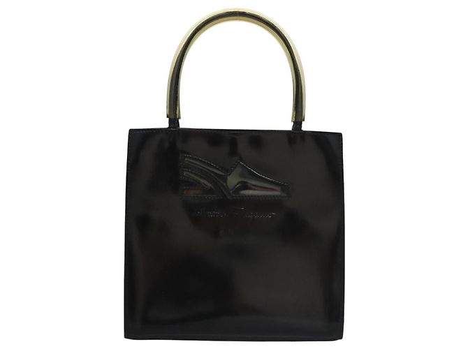 Borsa a mano in pelle nera Salvatore Ferragamo Auth BD145 Nero - vista 13