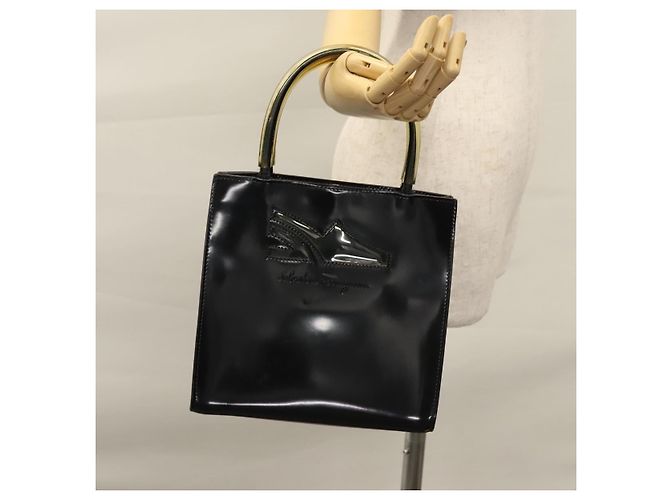 Borsa a mano in pelle nera Salvatore Ferragamo Auth BD145 Nero - vista 24