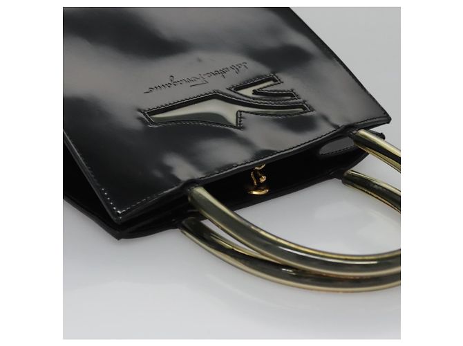 Borsa a mano in pelle nera Salvatore Ferragamo Auth BD145 Nero - vista 6