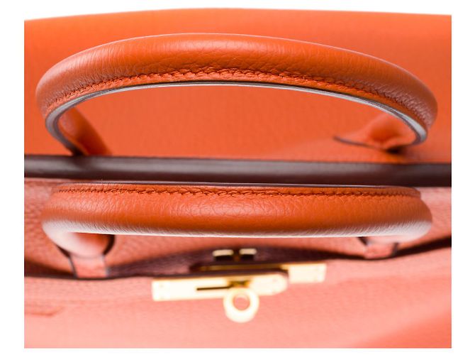 Hermès Sac HERMES Birkin 30 en Cuir Orange - 102538 - vue 10