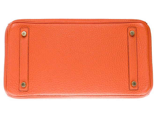 Hermès Sac HERMES Birkin 30 en Cuir Orange - 102538 - vue 11