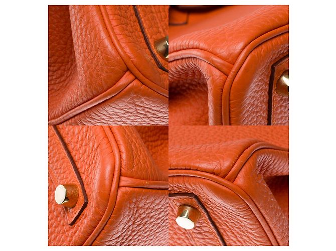 Hermès Sac HERMES Birkin 30 en Cuir Orange - 102538 - vue 12