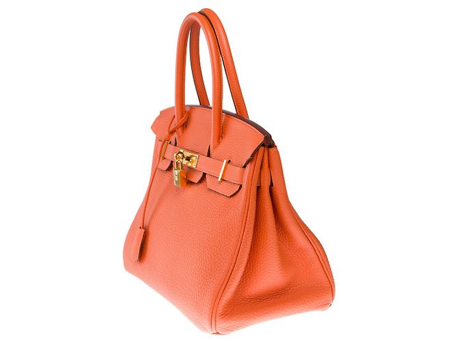 Hermès Sac HERMES Birkin 30 en Cuir Orange - 102538 - vue 5