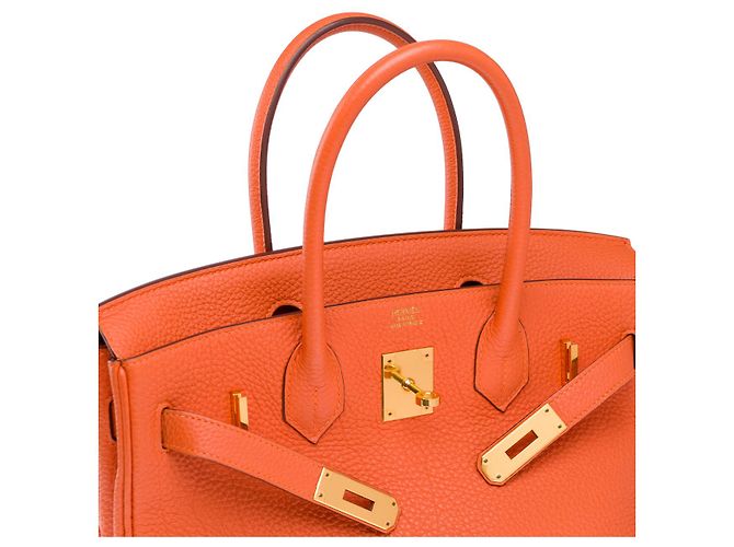 Hermès Sac HERMES Birkin 30 en Cuir Orange - 102538 - vue 7