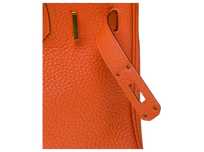 Hermès Sac HERMES Birkin 30 en Cuir Orange - 102538 - vue 8