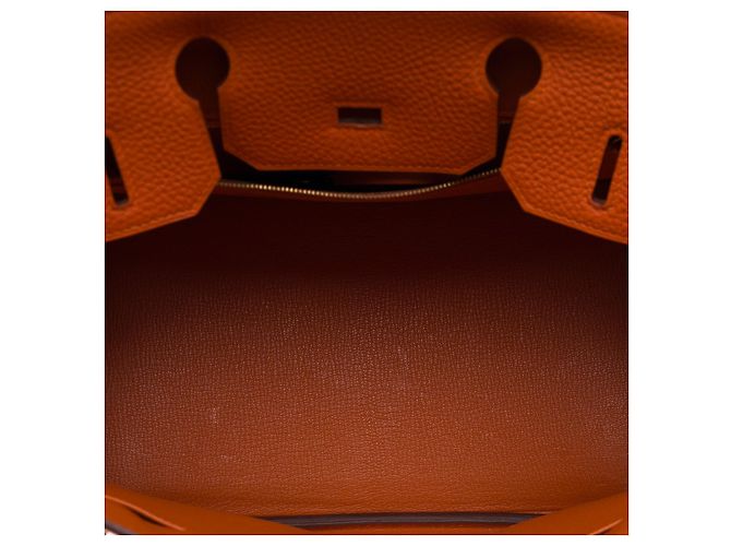 Hermès Sac HERMES Birkin 30 en Cuir Orange - 102538 - vue 9