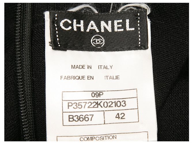 CHANEL Kleider T.FR 42 Synthetisch Schwarz - Ansicht 4