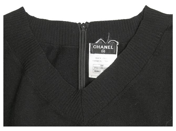 CHANEL Kleider T.FR 42 Synthetisch Schwarz - Ansicht 6