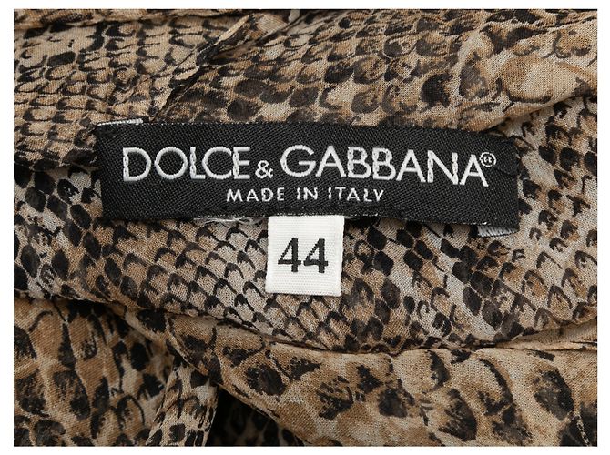 DOLCE & GABBANA Top T.IT 44 Pelli esotiche Marrone - vista 4