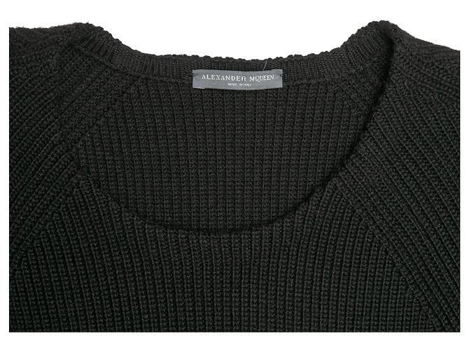 ALEXANDER MCQUEEN Strick T.International XL Wolle Schwarz - Ansicht 4