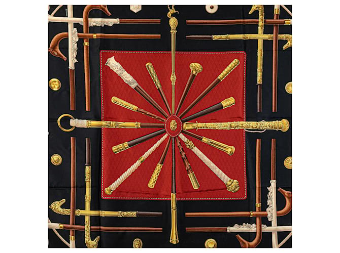 Cannes Hermès Foulard HERMES T. Seta Nero - vista 2