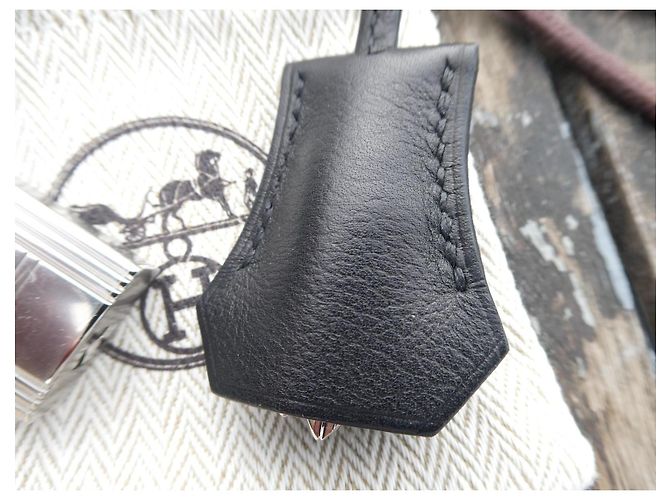 Campanella e tirante Hermès Kelly in pelle Epsom 26cm nero nuovo dustbag lucchetto argento palladio - vista 2