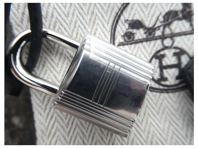 Campanella e tirante Hermès Kelly in pelle Epsom 26cm nero nuovo dustbag lucchetto argento palladio - vista 3
