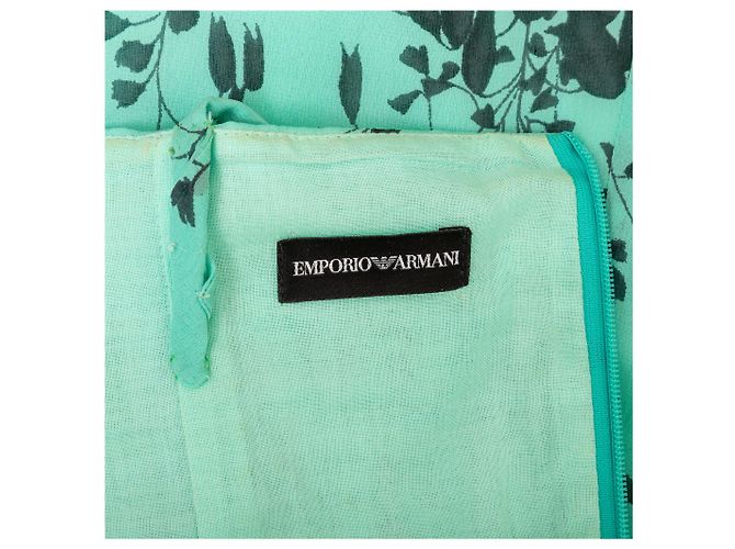Vestido de seda estampada Emporio Armani Turquesa - vista 9