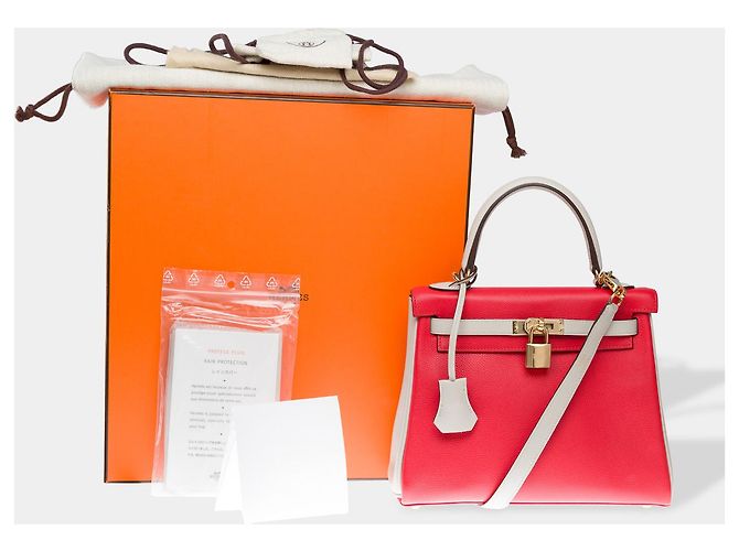 Hermès HERMES Kelly 25 Bag in Red Leather - 102545 - view 2