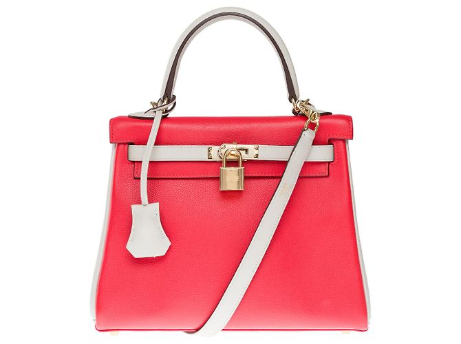 Hermès HERMES Kelly 25 Bag in Red Leather - 102545 - view 3