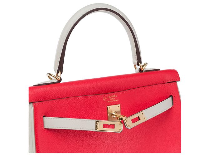 Hermès HERMES Kelly 25 Bag in Red Leather - 102545 - view 7