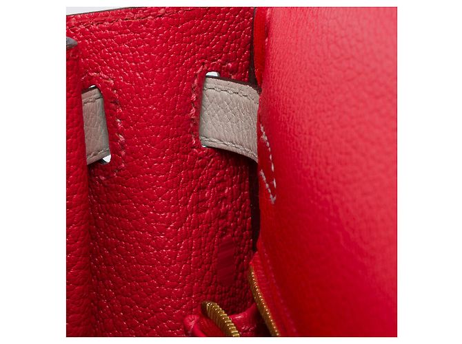 Hermès HERMES Kelly 25 Bag in Red Leather - 102545 - view 8