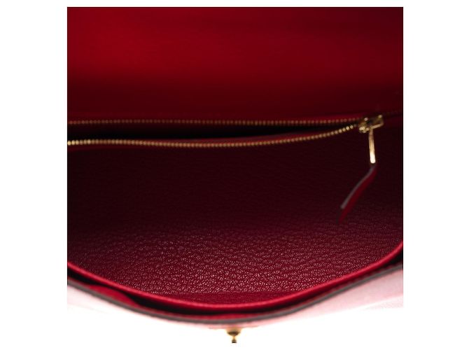 Hermès HERMES Kelly 25 Bag in Red Leather - 102545 - view 9