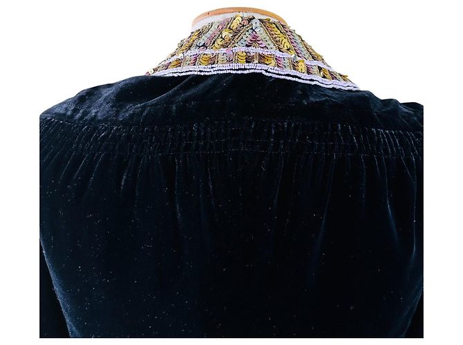 Giacca Marc Jacobs in velluto blu con dettagli paillettes - vista 6