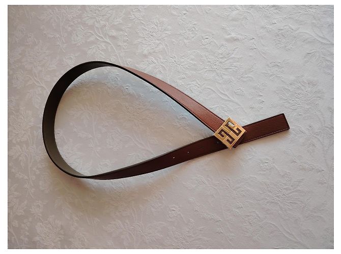 GIVENCHY REVERSIBLE LEATHER BELT. Beige - view 9