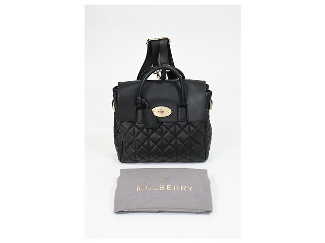 Zaino medio trapuntato Mulberry Cara Delevigne in pelle nera - vista 18