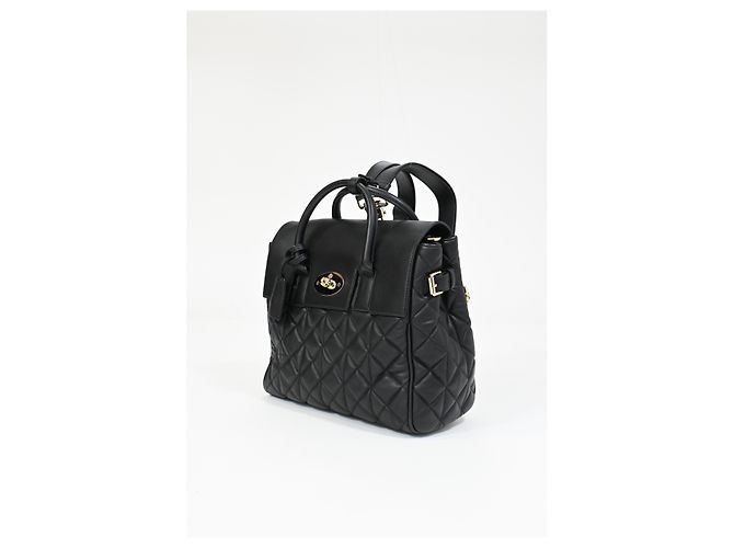 Zaino medio trapuntato Mulberry Cara Delevigne in pelle nera - vista 19