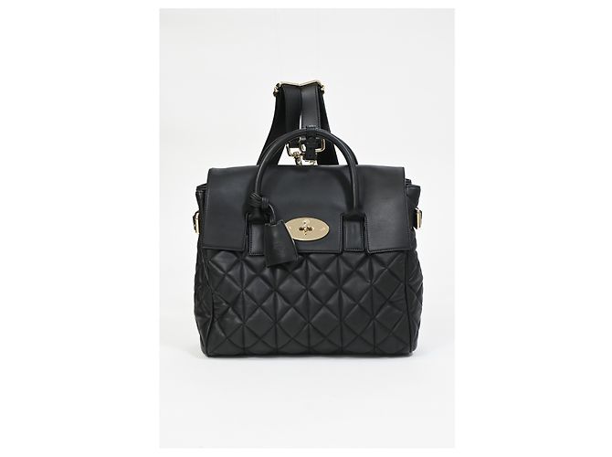Zaino medio trapuntato Mulberry Cara Delevigne in pelle nera - vista 2