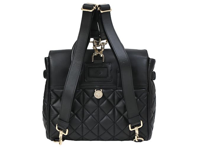 Zaino medio trapuntato Mulberry Cara Delevigne in pelle nera - vista 6