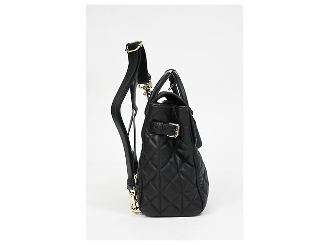 Zaino medio trapuntato Mulberry Cara Delevigne in pelle nera - vista 7