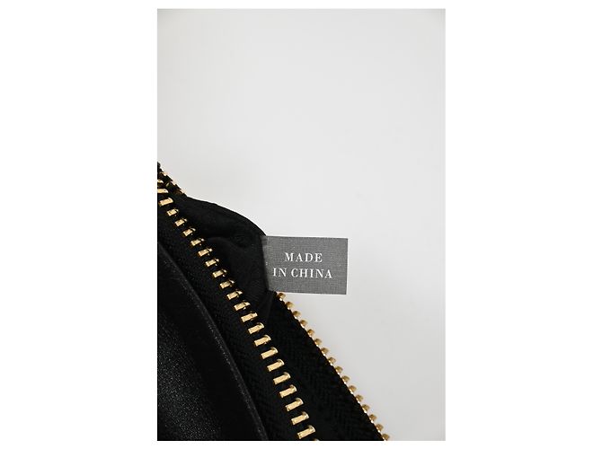 Borsa a tracolla pieghevole con frange Anya Hindmarch in pelle nera Nero - vista 14