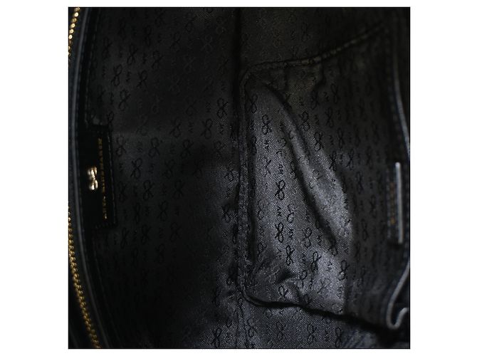 Borsa a tracolla pieghevole con frange Anya Hindmarch in pelle nera Nero - vista 8