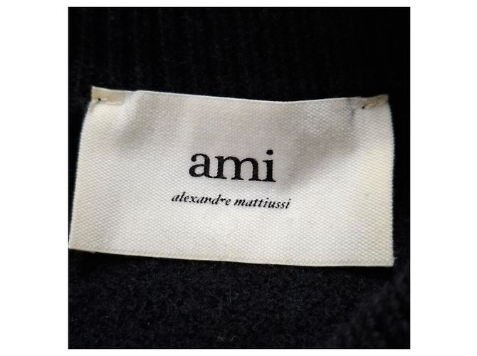 Ami De Coeur Rundhalspullover aus schwarzer Wolle - Ansicht 3