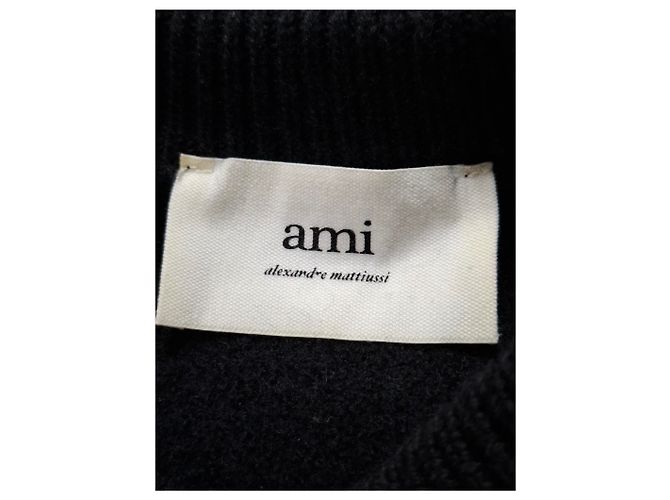 Ami De Coeur Rundhalspullover aus schwarzer Wolle - Ansicht 6