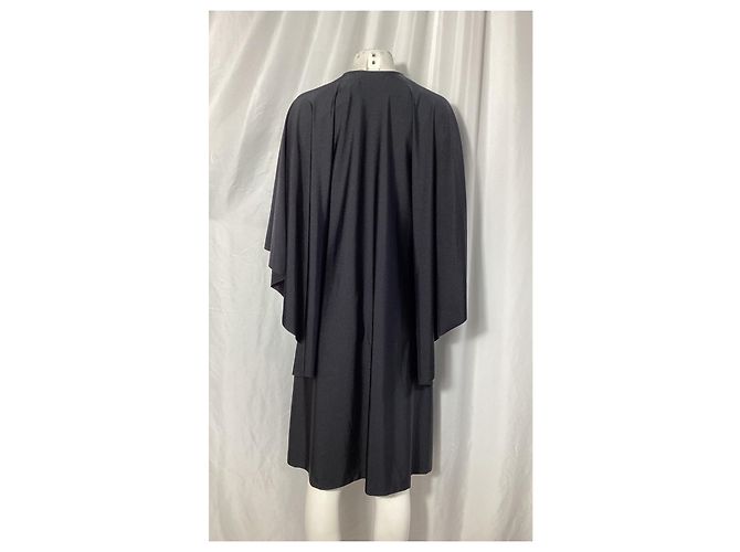Vestido midi suelto Balenciaga en poliamida negra Negro - vista 3