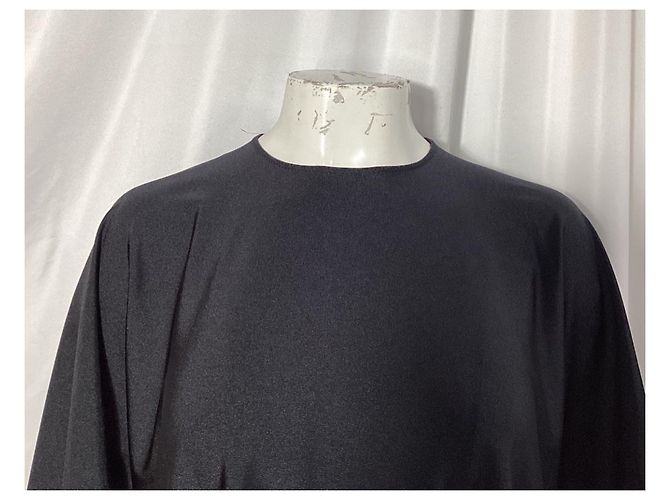 Vestido midi suelto Balenciaga en poliamida negra Negro - vista 4