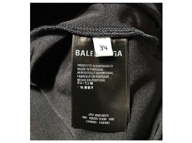 Vestido midi suelto Balenciaga en poliamida negra Negro - vista 7