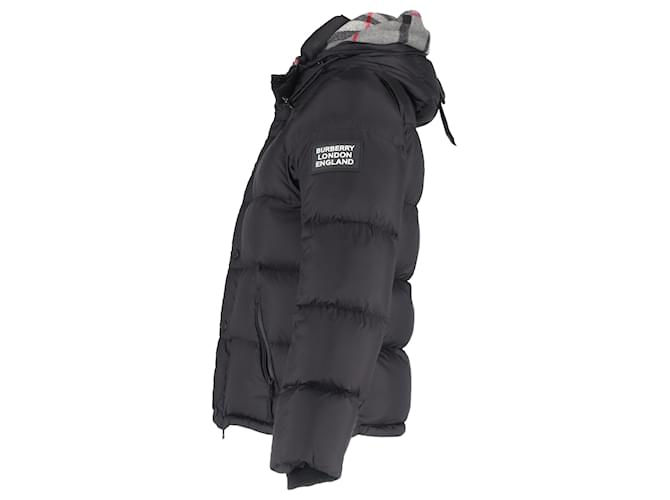Giacca puffer in nylon nero con logo applicato Burberry - vista 2