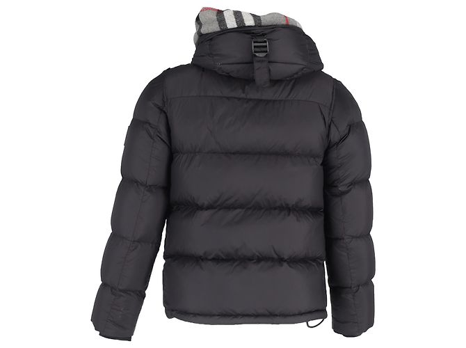 Giacca puffer in nylon nero con logo applicato Burberry - vista 3