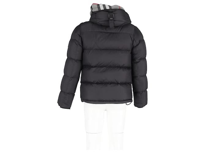 Giacca puffer in nylon nero con logo applicato Burberry - vista 6