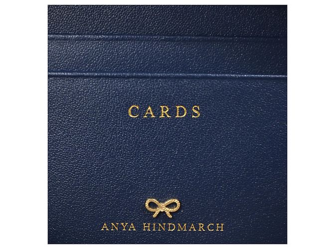 Pochette in cotone blu con logo impresso Anya Hindmarch - vista 11