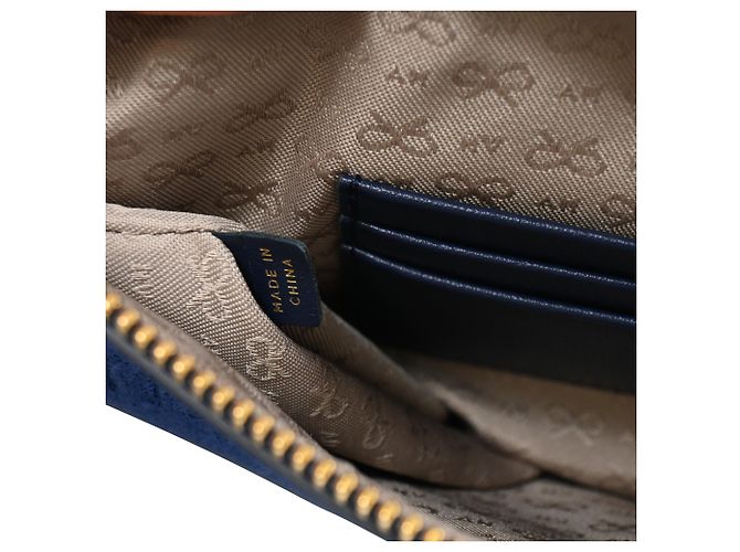 Pochette in cotone blu con logo impresso Anya Hindmarch - vista 12