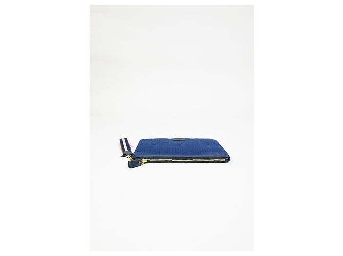 Pochette in cotone blu con logo impresso Anya Hindmarch - vista 15