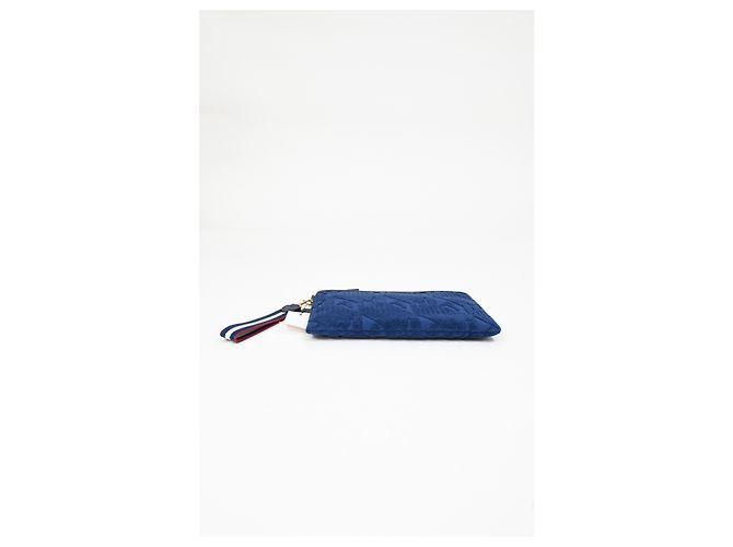 Pochette in cotone blu con logo impresso Anya Hindmarch - vista 17