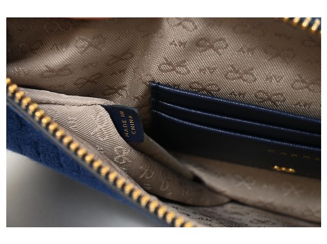 Pochette in cotone blu con logo impresso Anya Hindmarch - vista 6