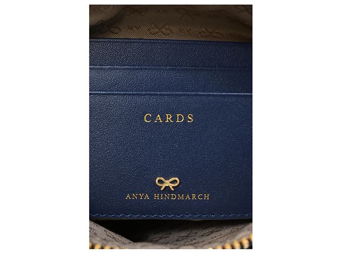 Pochette in cotone blu con logo impresso Anya Hindmarch - vista 7